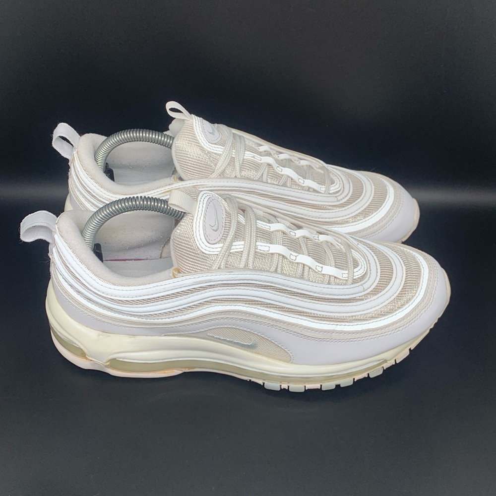 Nike Air Max 97 White Pure Platinum Running‎ Shoes 921733-100 Women's Sz 10.5
